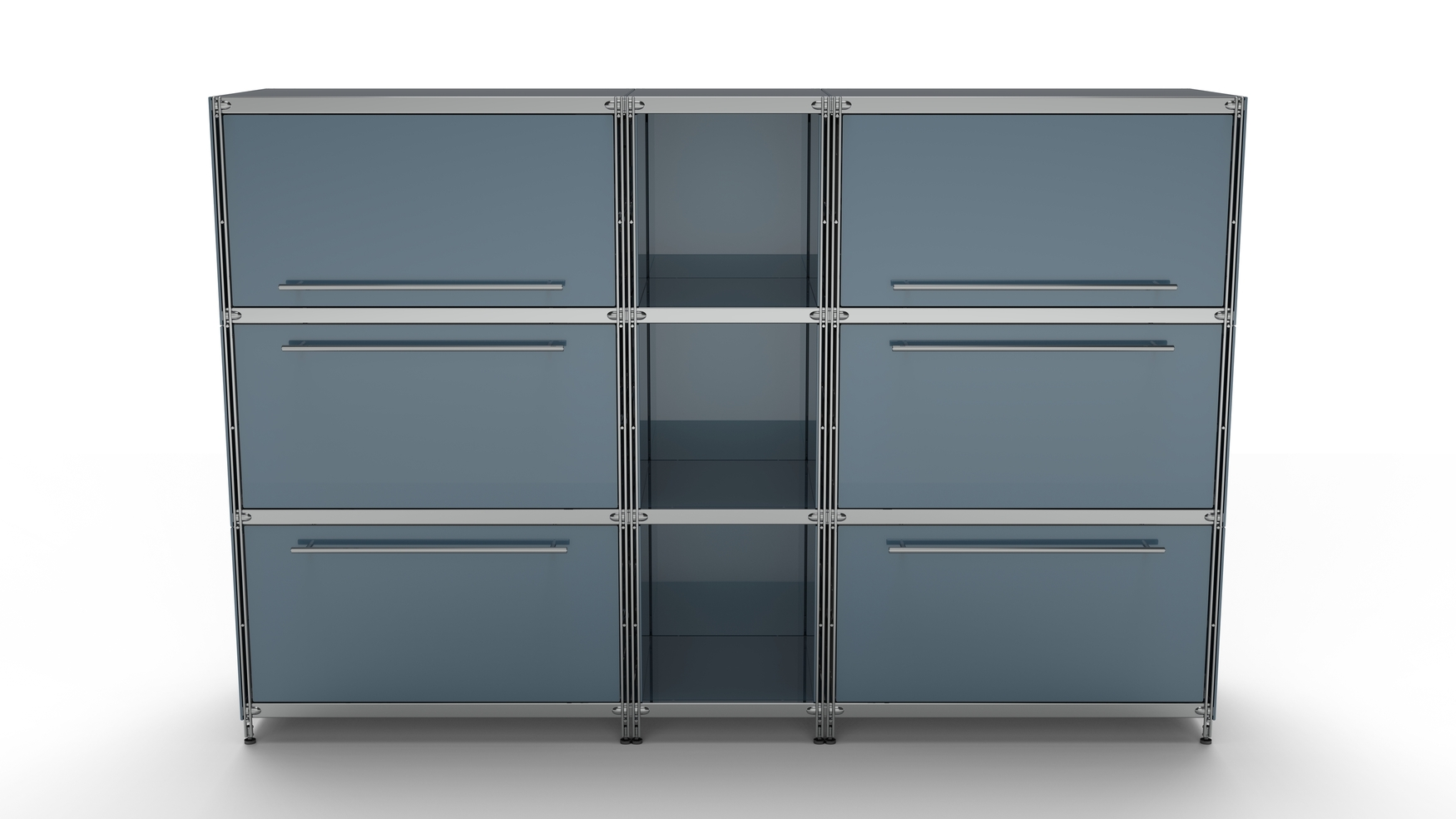 KUBUS-Regalset 196 x 130 cm (Breite x Höhe), anthrazit Metall