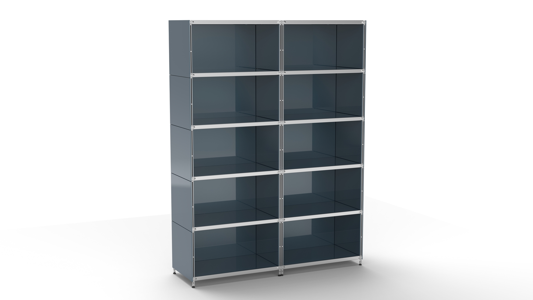 BALTON KUBUS Highboard Metall anthrazit mit 10 offenen Fächern 160 cm breit
