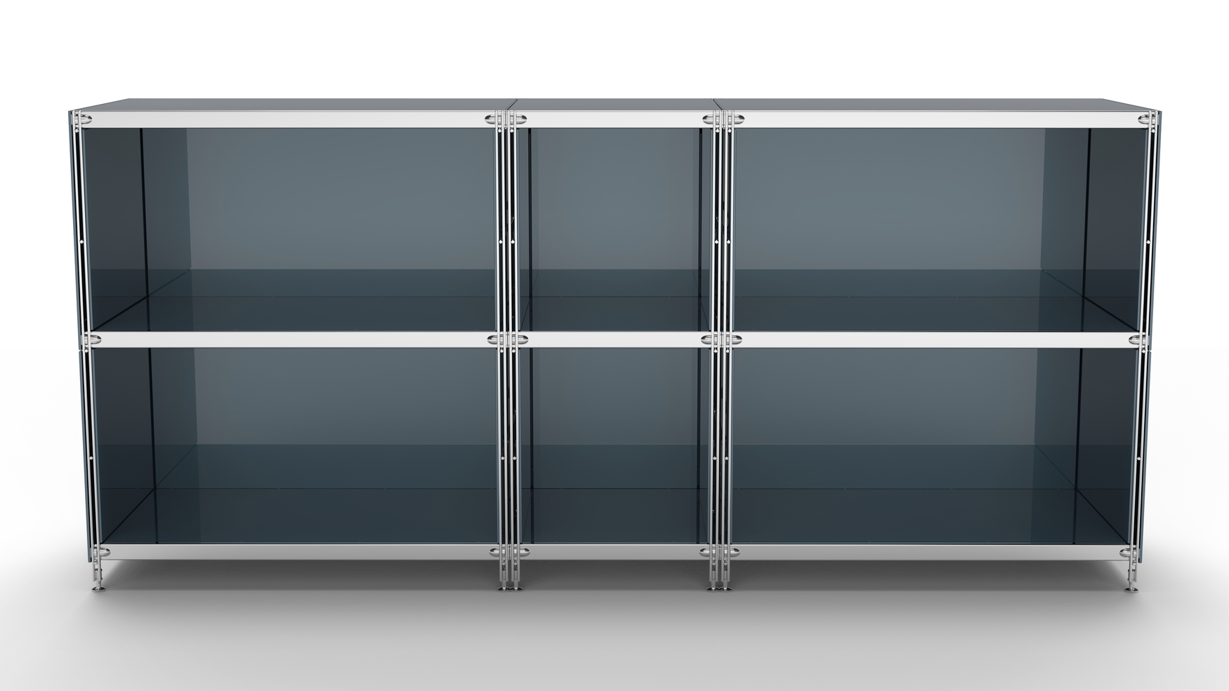 KUBUS-Regalset 196 x 90 mm (Breite x Höhe), anthrazit, pulverbeschichtet, grau