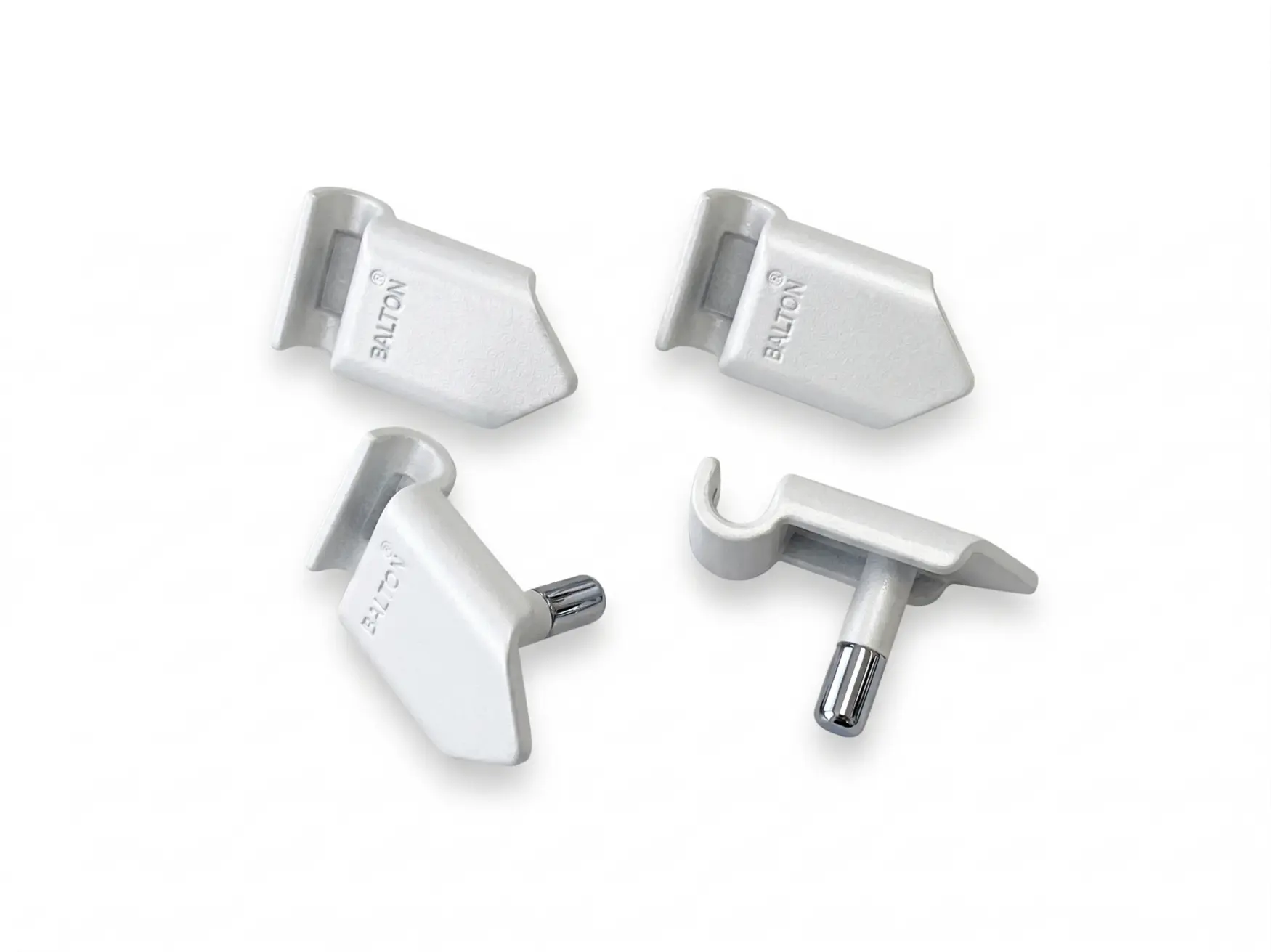 Beschlag für Holzboden 4er Set weiss beschichtet