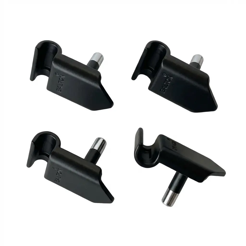 Beschlag für Holzboden 4er Set schwarz beschichtet