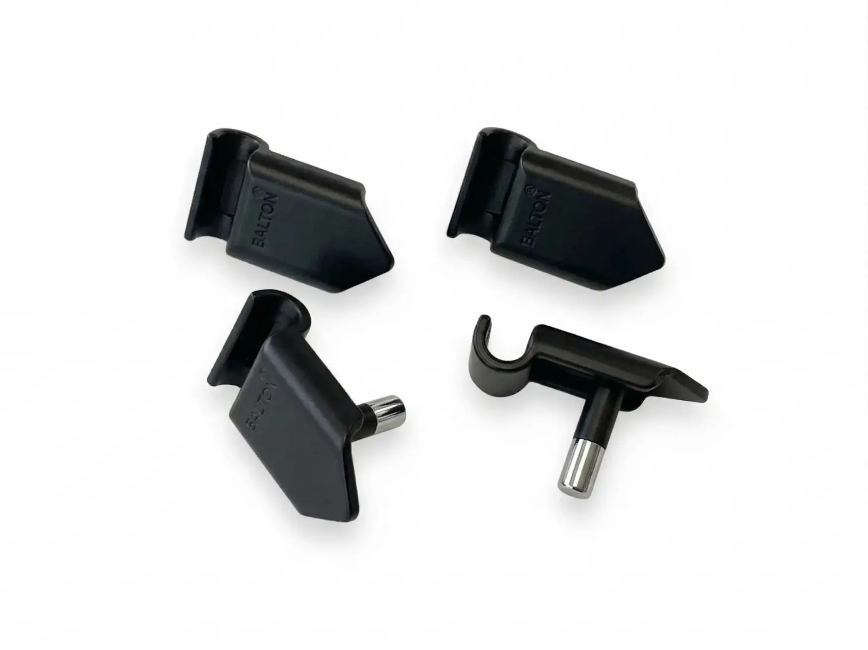 Beschlag für Holzboden 4er Set schwarz beschichtet