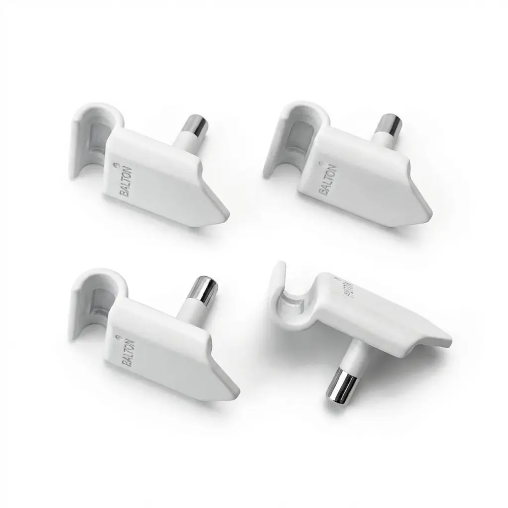 Beschlag für Holzboden 4er Set weiss beschichtet