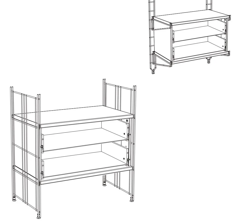 Die Schubladenfronten sind in Chrom oder Buche furniert erhältlich. Metallschubladenkorpus Art. Nr. 151120