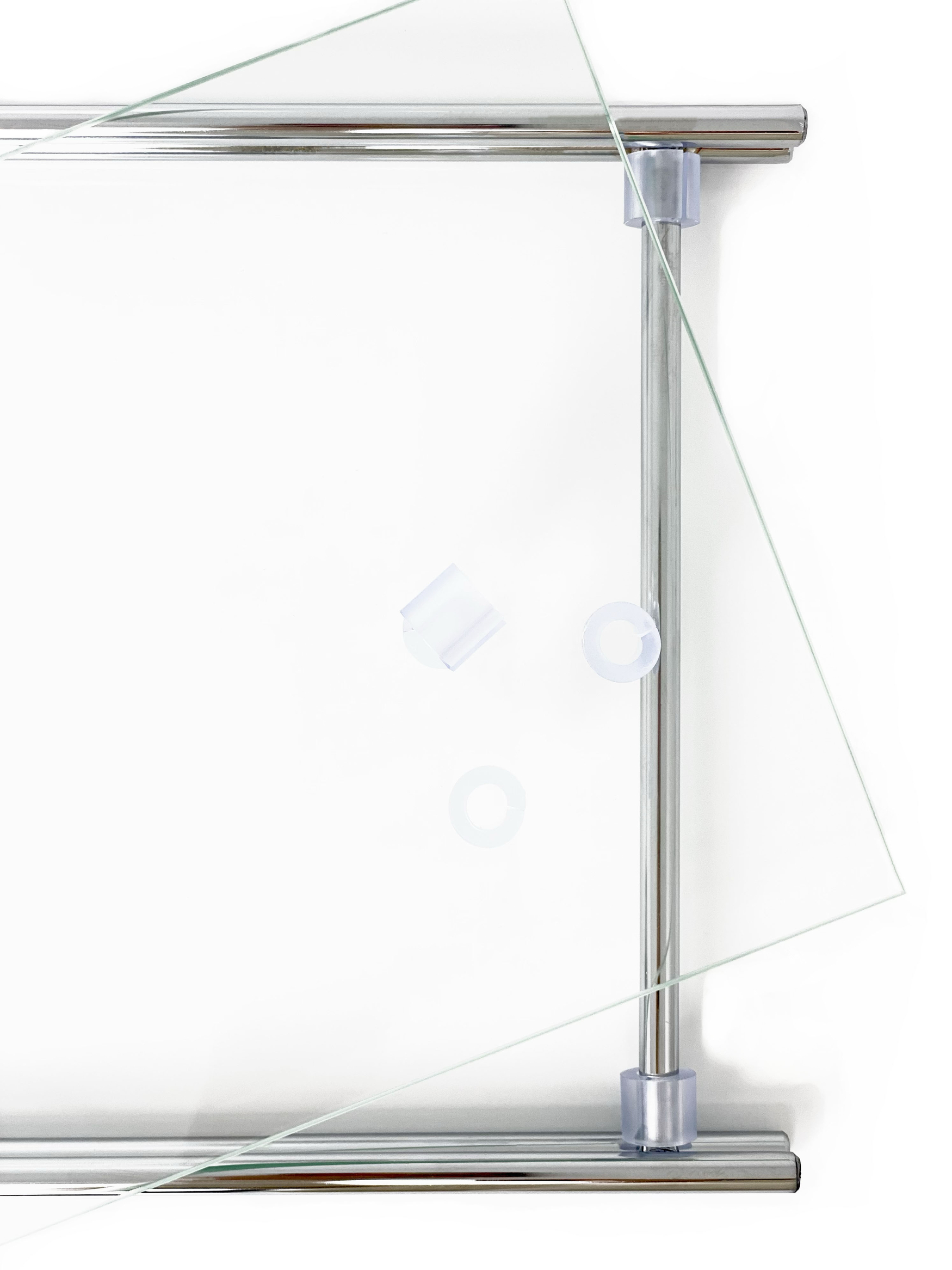 Glasauflage mit Metallrahmen 63 cm breit, 19 cm tief aus der Serie MICRO