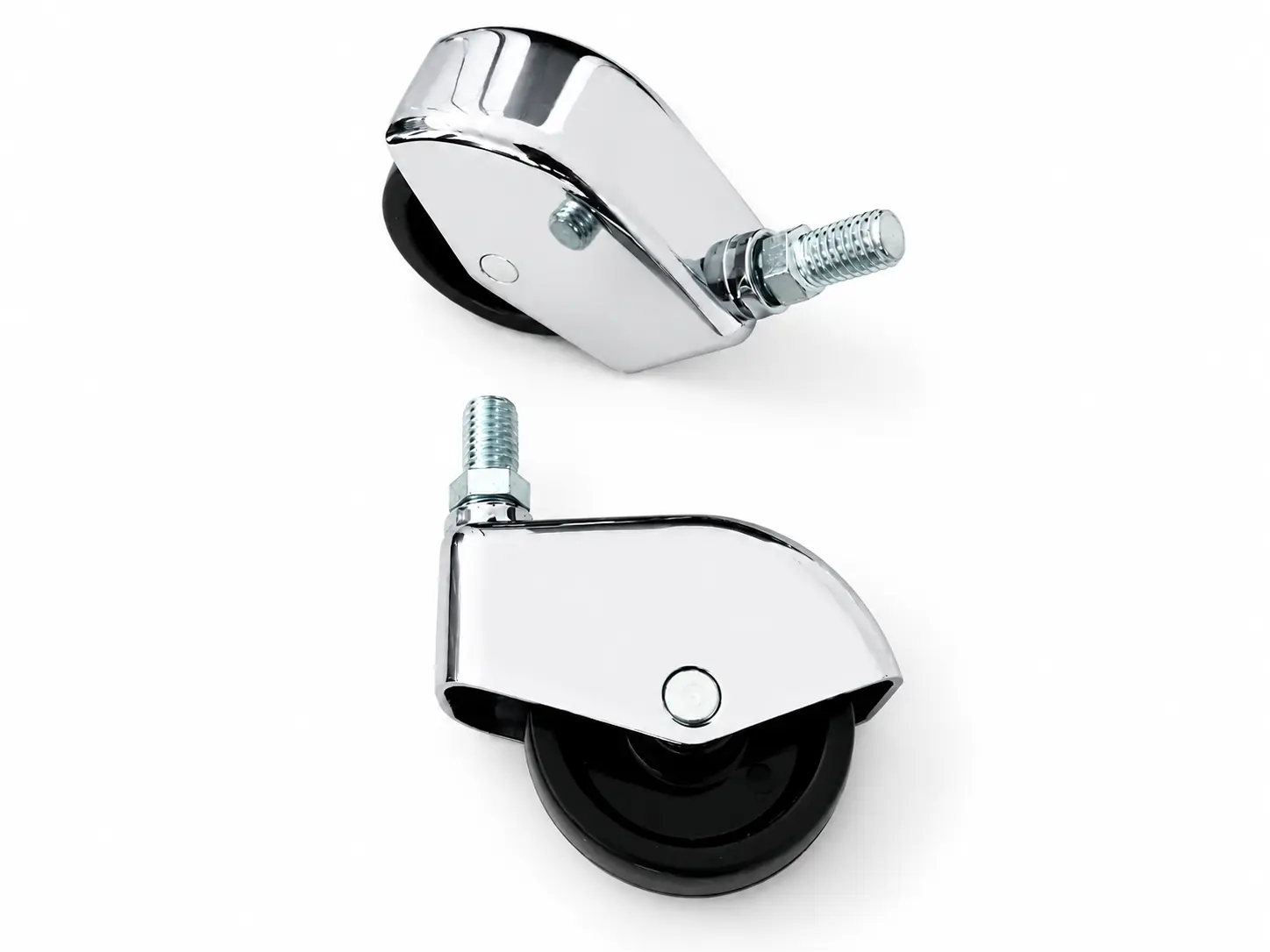 Art. Nr. 270907 2er Set Möbelrollen Chrom - Kunststoff schwarz für Balton-Metallregale