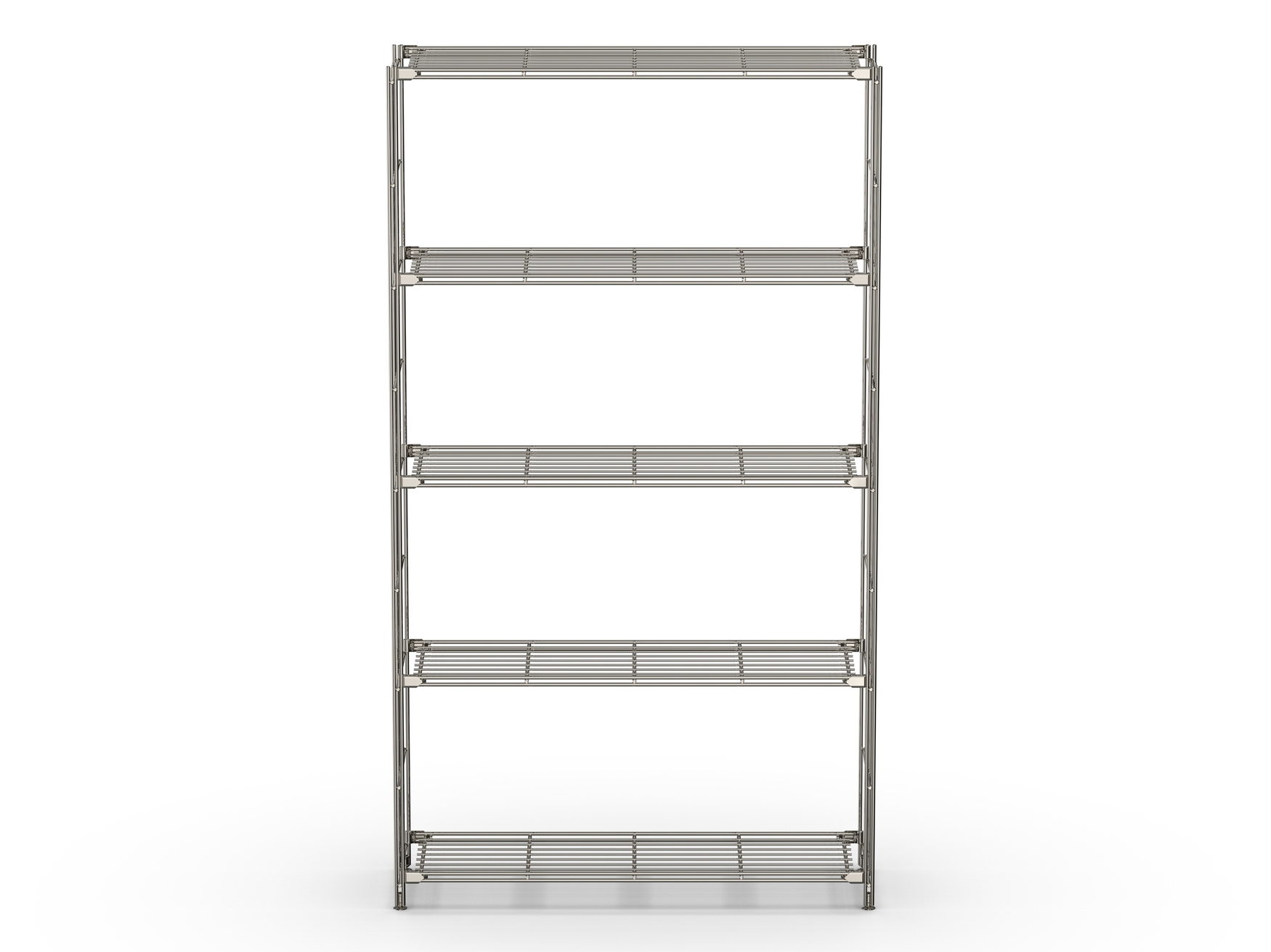 BIII Metall Regal mit 6 Gitterböden 154x87x25 cm Chrom