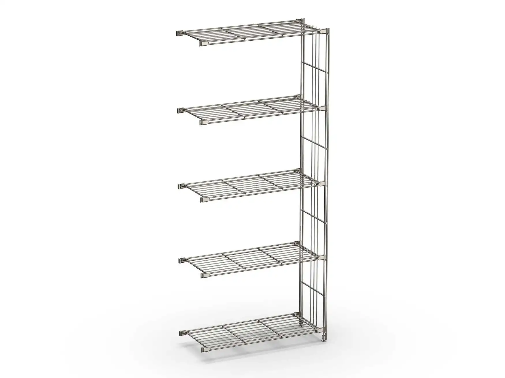 Regal-Ergänzung 25 cm tief 154 cm hoch mit 5 Gitterböden