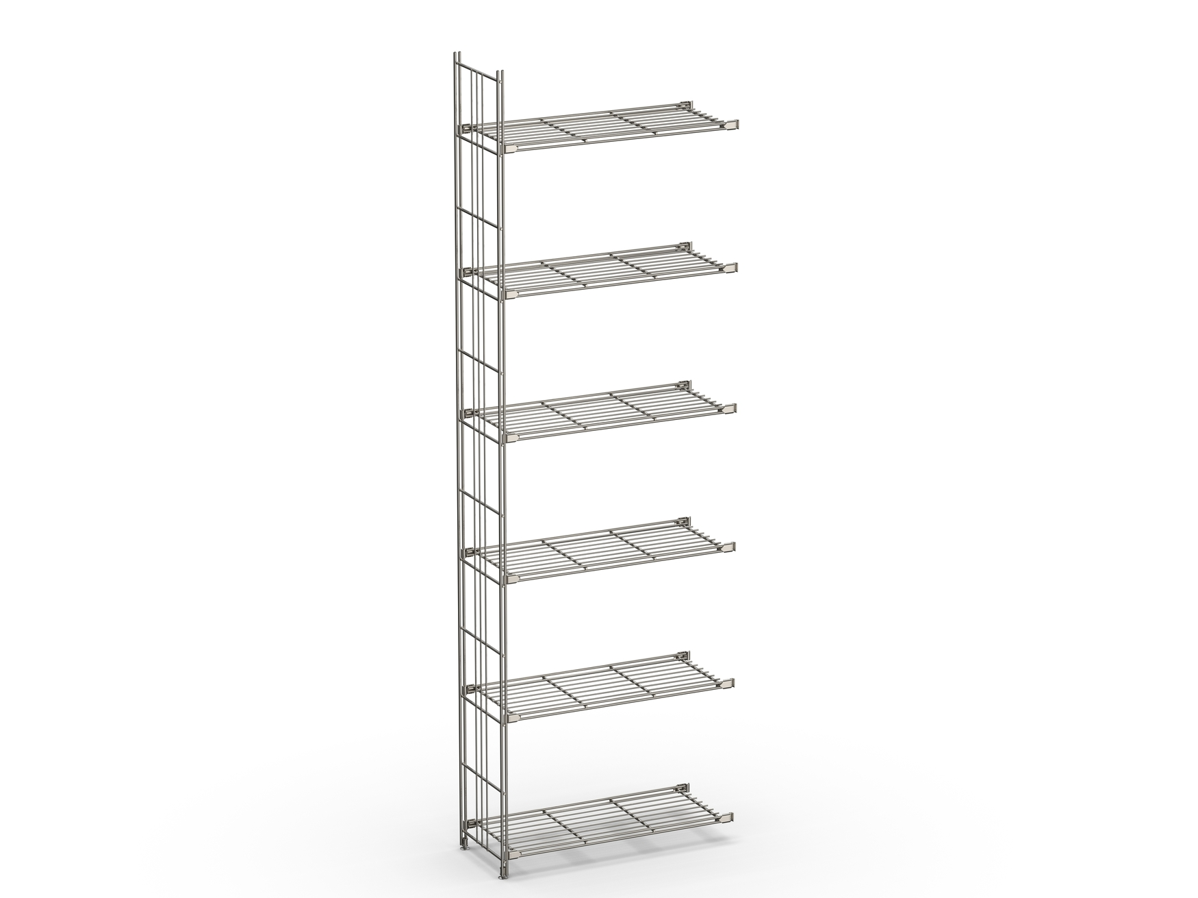 Regal-Ergänzung 25 cm tief 208 cm hoch mit 6 Gitterböden