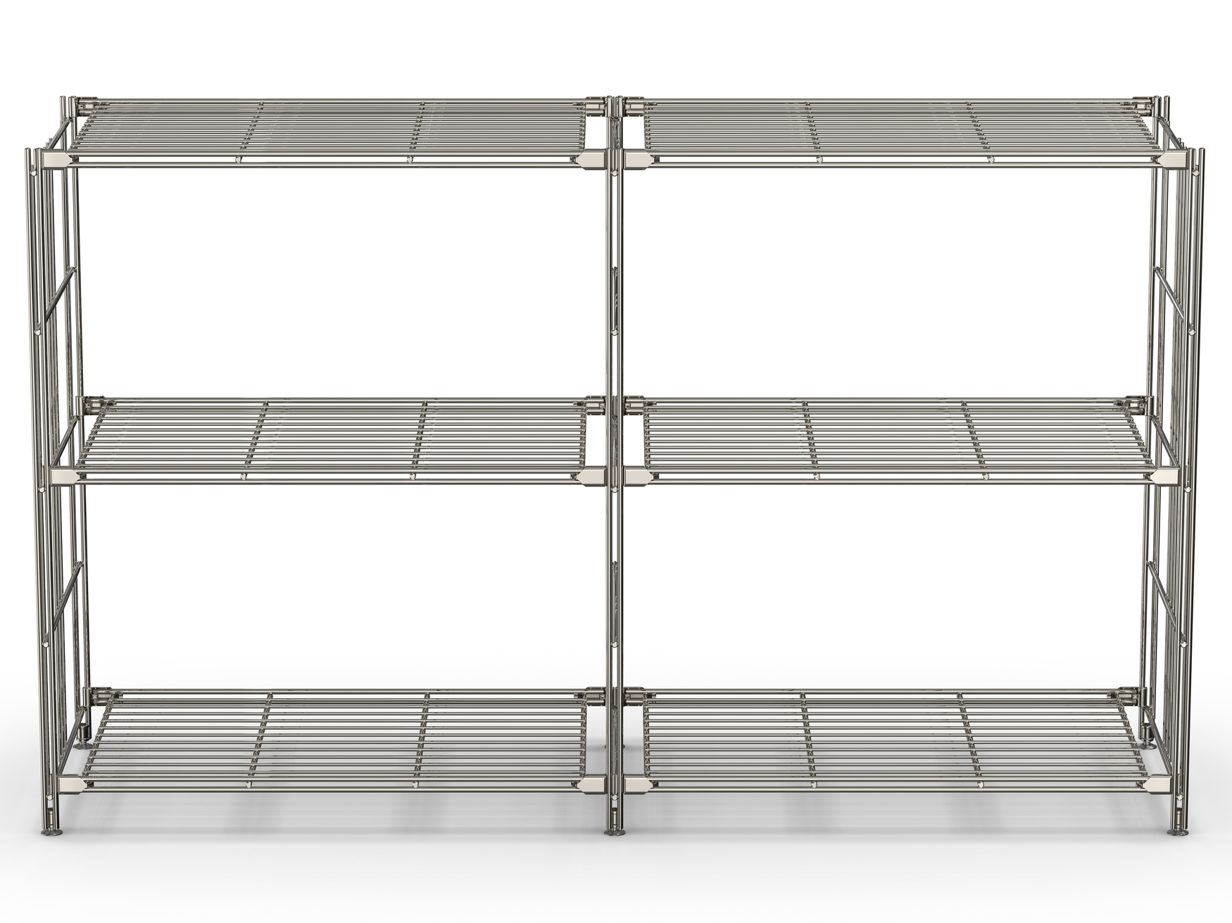 Regal 80x132x38 cm (HxBxT) - modular erweiterbar Farbe: Chrom