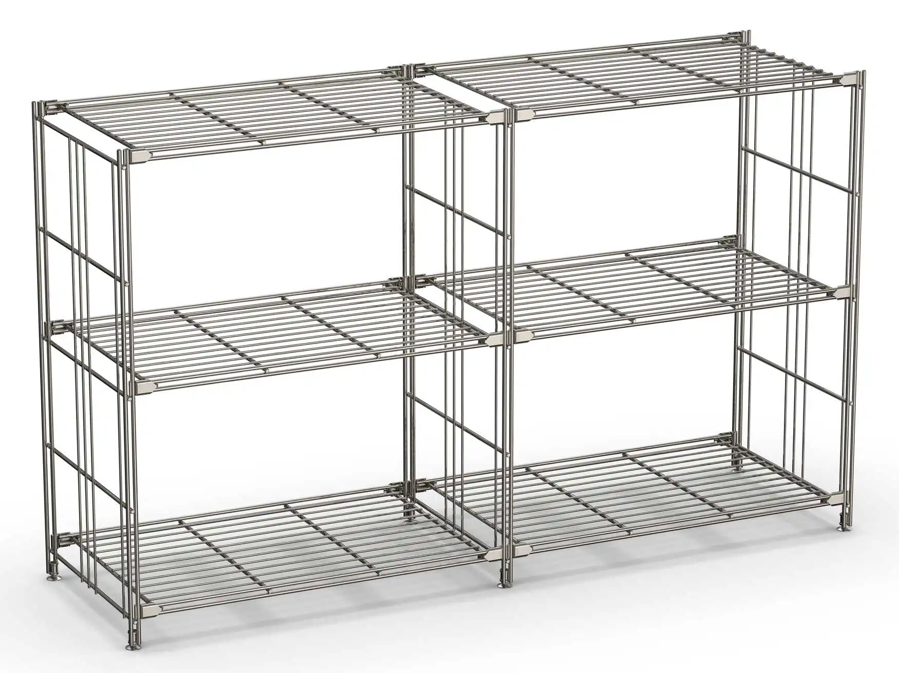 Regal 80x132x38 cm (HxBxT) - modular erweiterbar Farbe: Chrom