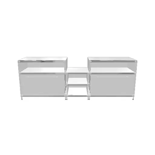 Art. Nr. 910376 KUBUS stufig Metall pulverbeschichtet mit 4 Fächern offen + 2 Schubfächern groß
