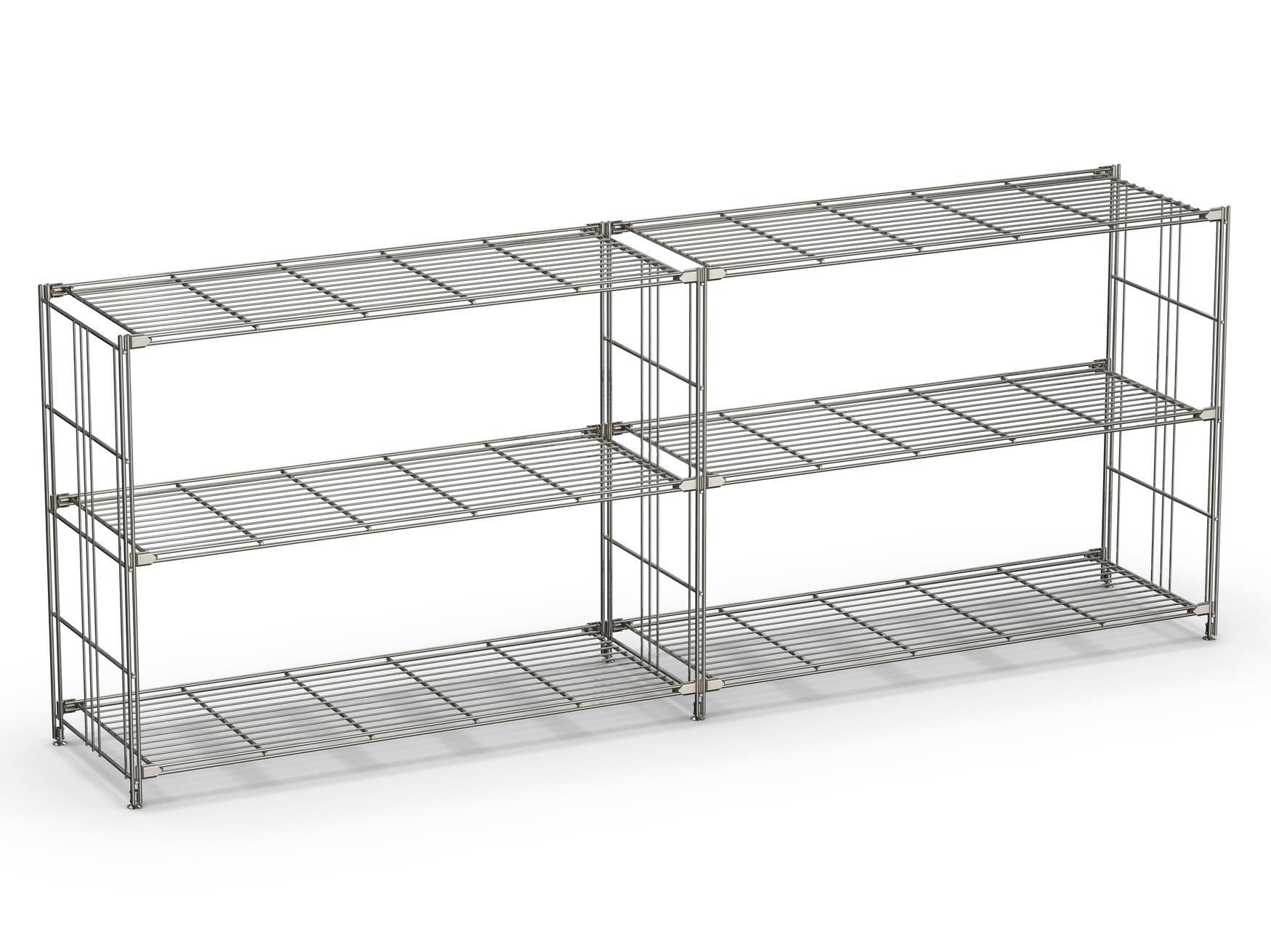 Regal 80x210x38 cm (HxBxT) - modular erweiterbar Farbe: Chrom