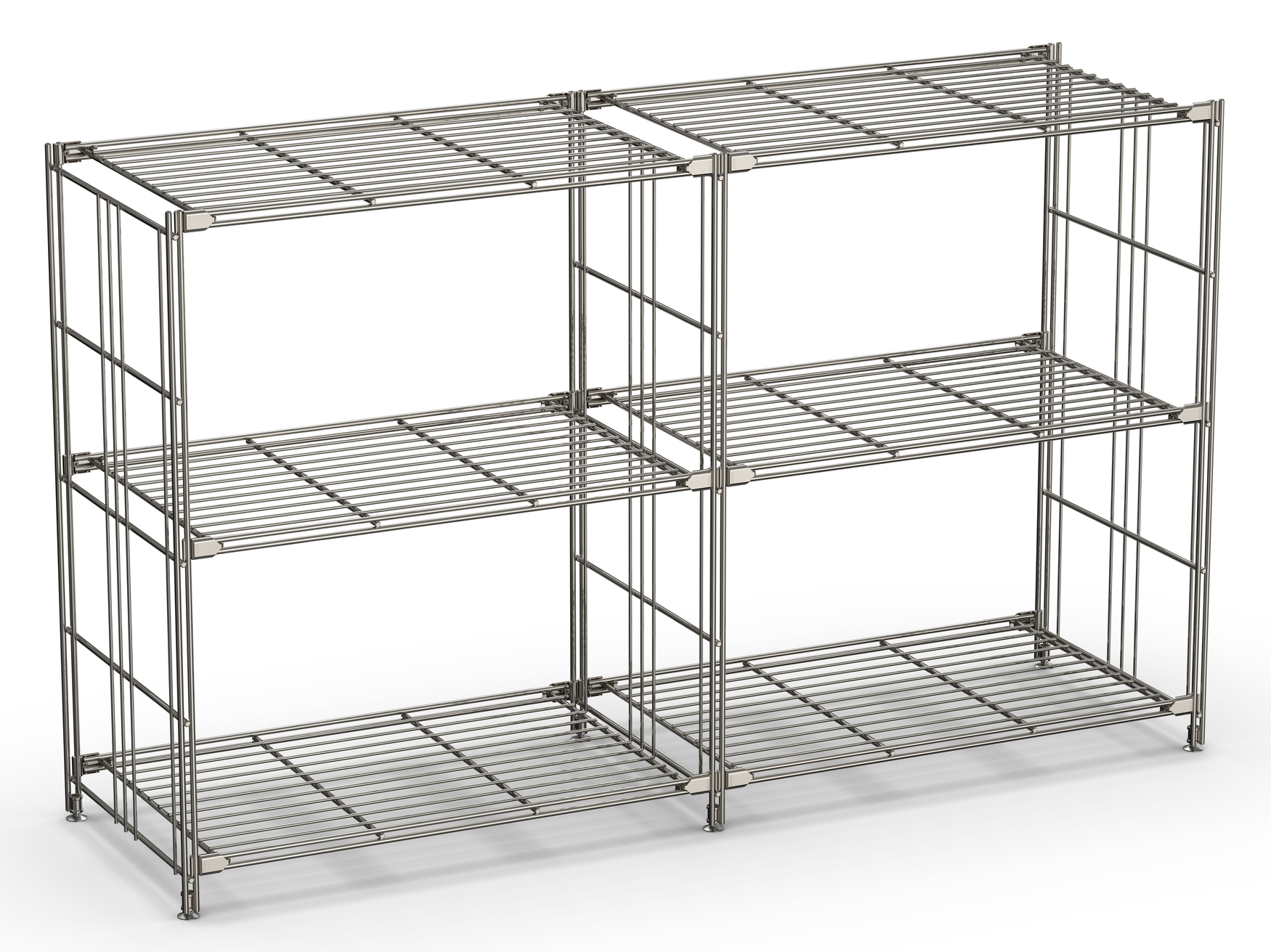 Regal 80x132x38 cm (HxBxT) - modular erweiterbar Farbe: Chrom