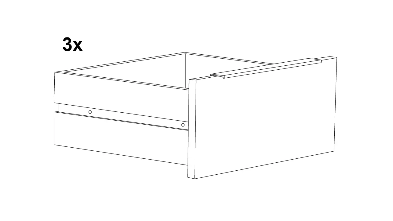 Schubladentrio zum Einbau für Holzkorpus 172470