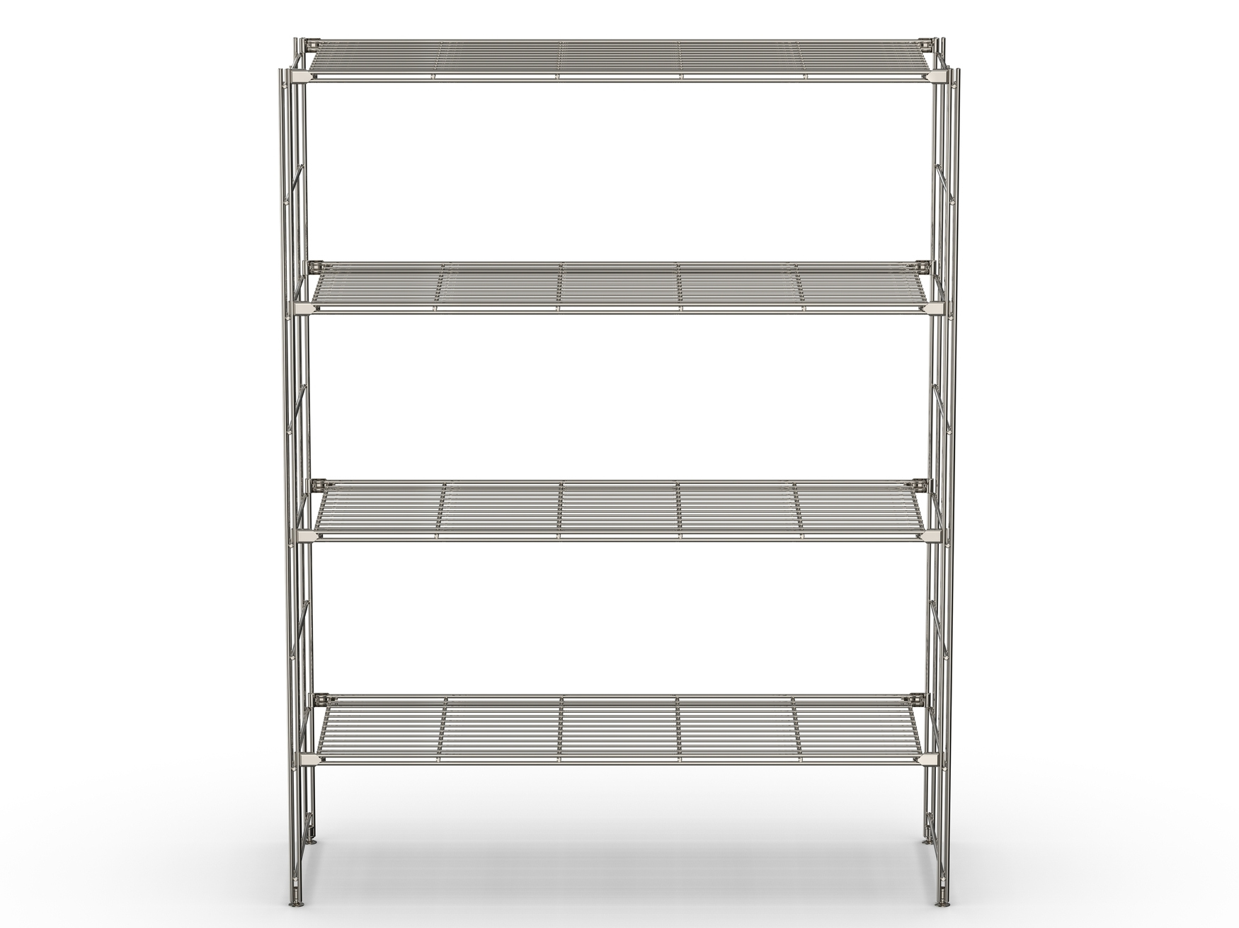 BIII Metall Regal mit 4 Gitterböden 135x104x38 cm Chrom